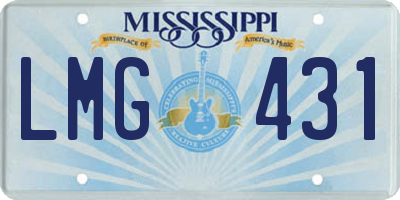 MS license plate LMG431