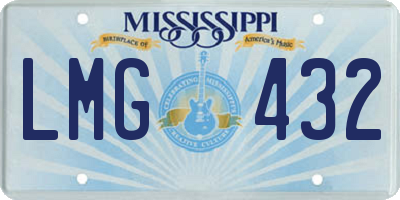 MS license plate LMG432