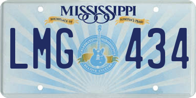 MS license plate LMG434