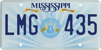 MS license plate LMG435