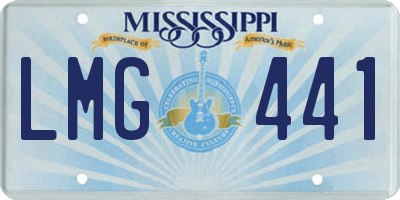 MS license plate LMG441
