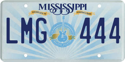 MS license plate LMG444