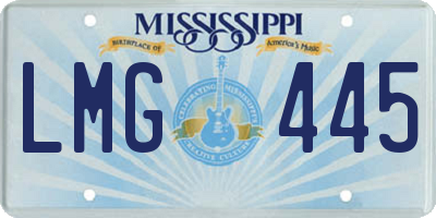 MS license plate LMG445