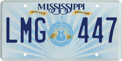 MS license plate LMG447