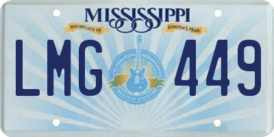 MS license plate LMG449