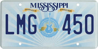 MS license plate LMG450