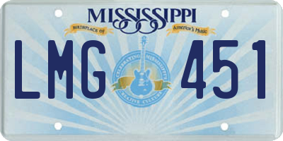 MS license plate LMG451