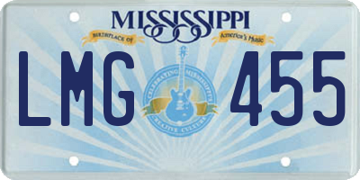 MS license plate LMG455
