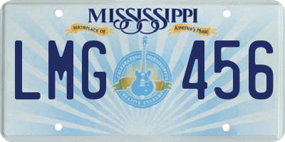 MS license plate LMG456