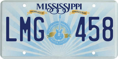 MS license plate LMG458