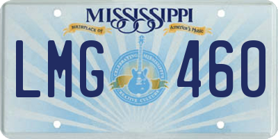 MS license plate LMG460