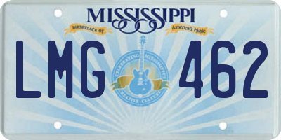 MS license plate LMG462