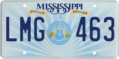 MS license plate LMG463