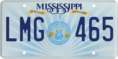 MS license plate LMG465
