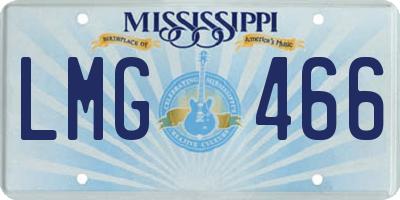 MS license plate LMG466