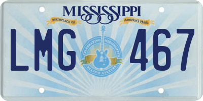 MS license plate LMG467