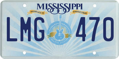 MS license plate LMG470