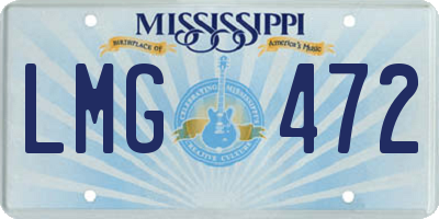 MS license plate LMG472