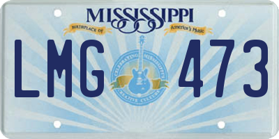 MS license plate LMG473