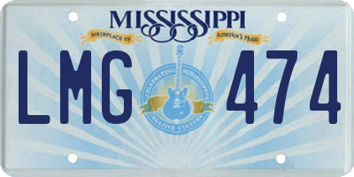MS license plate LMG474