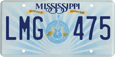 MS license plate LMG475