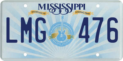 MS license plate LMG476