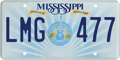 MS license plate LMG477