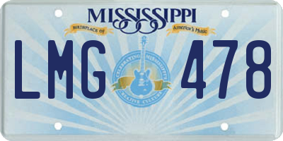 MS license plate LMG478