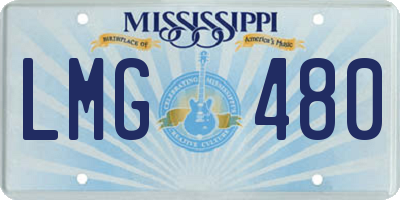 MS license plate LMG480