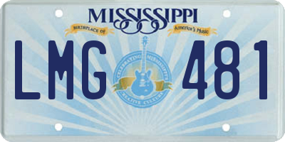 MS license plate LMG481