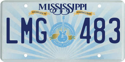 MS license plate LMG483