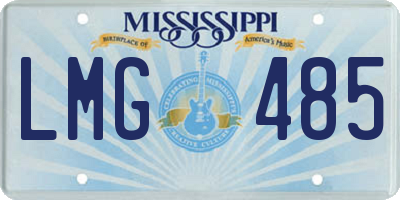 MS license plate LMG485