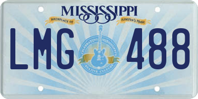 MS license plate LMG488