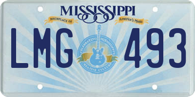 MS license plate LMG493