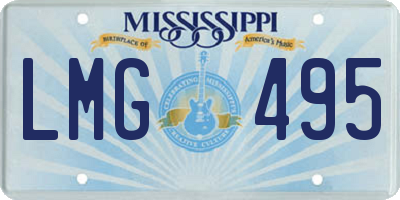 MS license plate LMG495