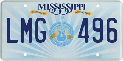 MS license plate LMG496