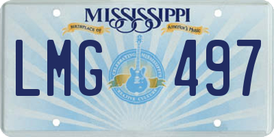 MS license plate LMG497