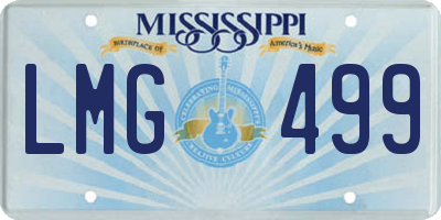 MS license plate LMG499