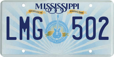 MS license plate LMG502