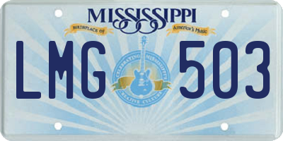 MS license plate LMG503