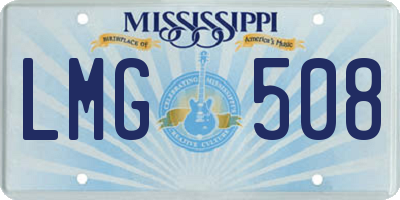 MS license plate LMG508