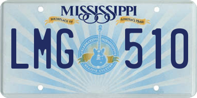 MS license plate LMG510