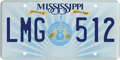 MS license plate LMG512