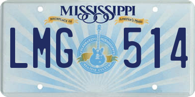 MS license plate LMG514