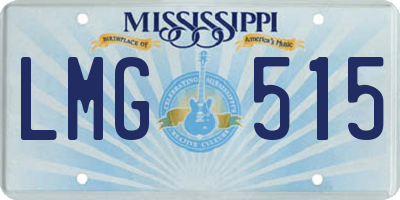 MS license plate LMG515