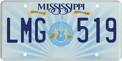 MS license plate LMG519