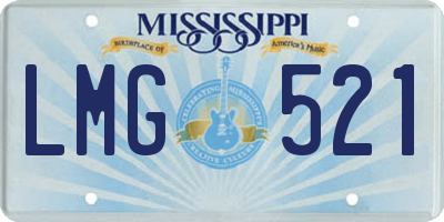 MS license plate LMG521
