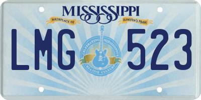 MS license plate LMG523