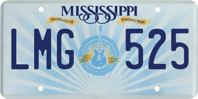 MS license plate LMG525