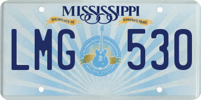 MS license plate LMG530